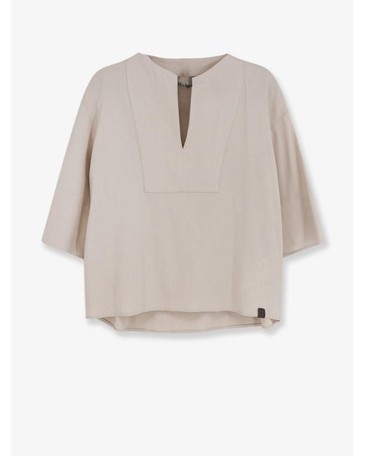 Max Mara White Mxpsospiro Linen And Viscose Shirt
