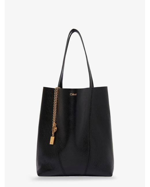 Chloé Black Spin Leather Shoulder Bag