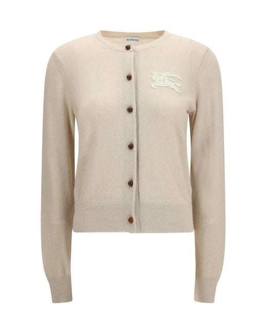Burberry Natural Ekd Cotton-Wool Cardigan