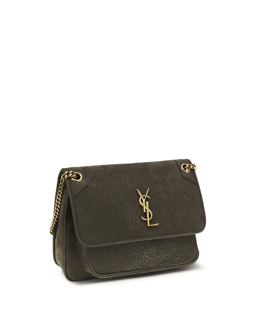 Saint Laurent Gray Shoulder Bag Niki Lambskin