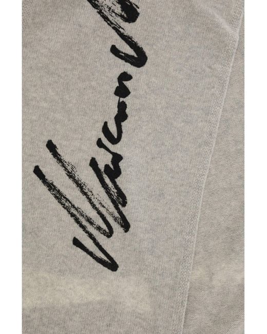MM6 by Maison Margiela Gray Signature Knitted Scarf Melange