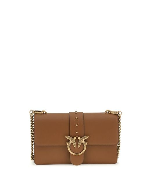 Women's Brown Shoulder Bag One Simply Love Calf Leather
