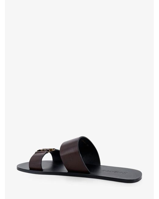 Saint Laurent White Babylone Leather Sandals for men