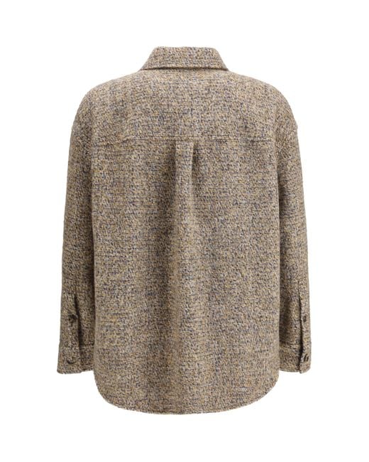 Loewe Gray Mélange Wool Blend Overshirt for men
