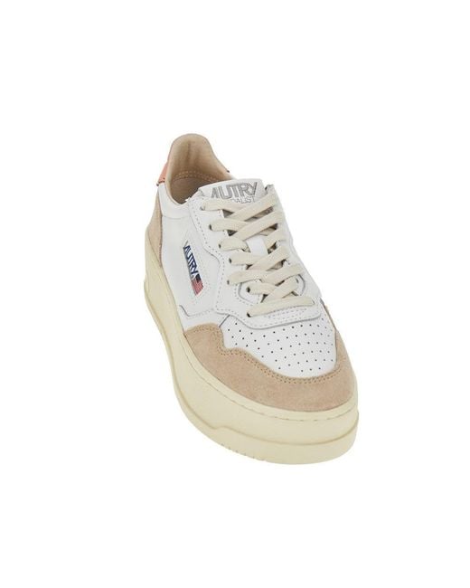 Autry Multicolor Suede And Leather Medalist Platform Sneakers
