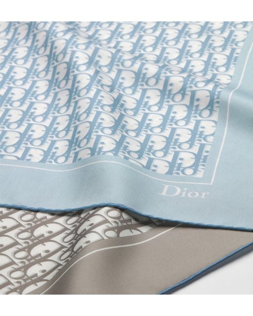 Dior Blue Oblique Silk Foulard Light