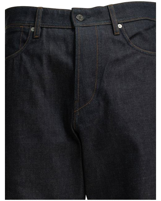 Stone Island Blue Denim Raw Straight-Leg Jeans for men