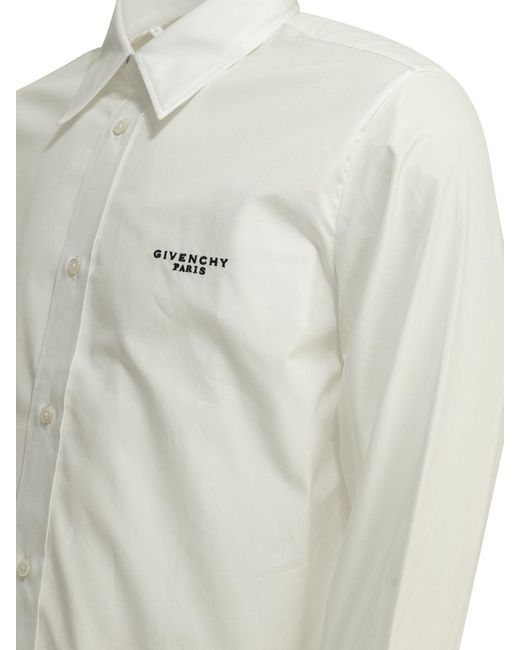 Givenchy White Camicia Casual Con Logo for men