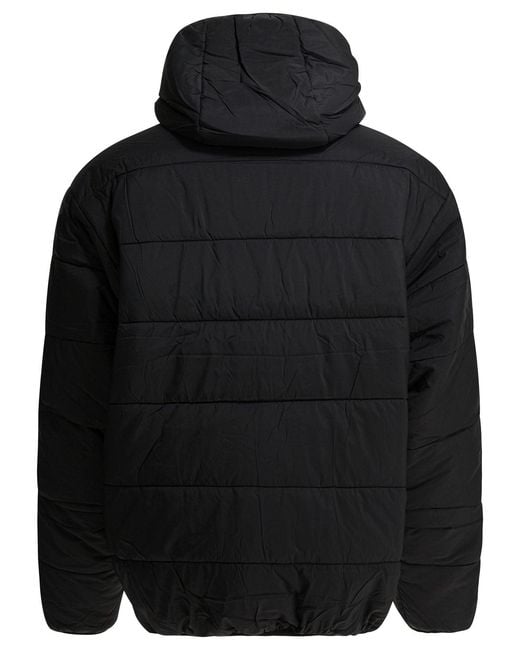 DAIWA PIER 39 Black Reversible Nylon Short Down Jacket Jackets And Coats for men