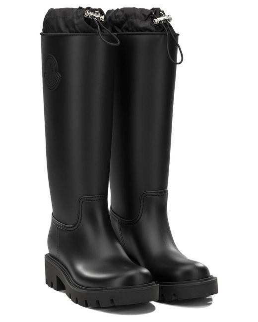 Moncler Black "Kickstream High" Rain Boots