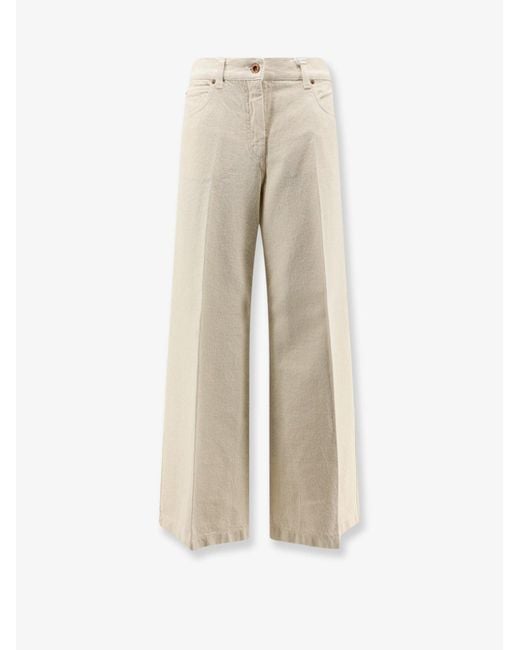 Aspesi Natural Denim Trousers With Back Logo Patch