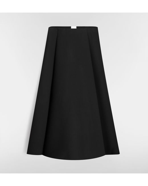 Dior Black Midi Skirt Wool Blend