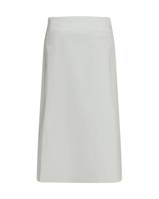 Rier White Bonded Cotton Skirt