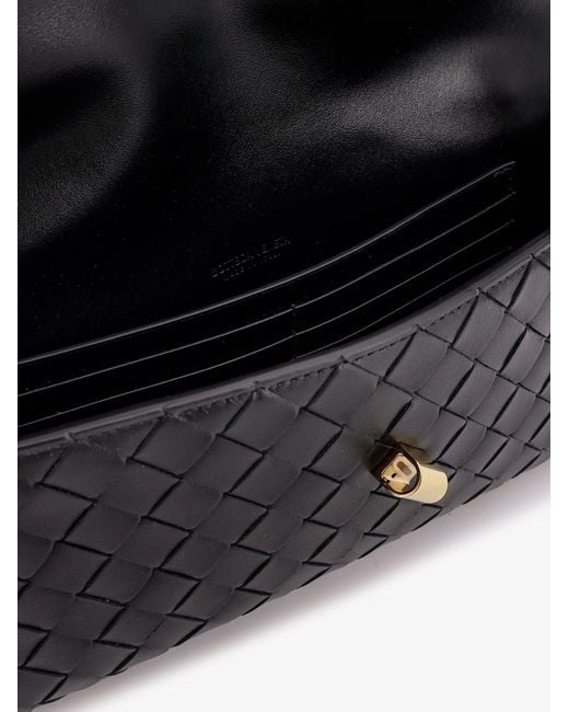Bottega Veneta White Andiamo Leather Clutch With Intrecciato Pattern