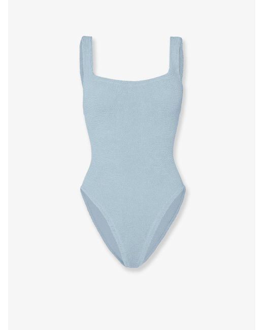 Women's Blue One-Piece Swimsuit Crinkle