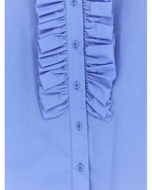 Nude Blue Oversize Cotton Shirt