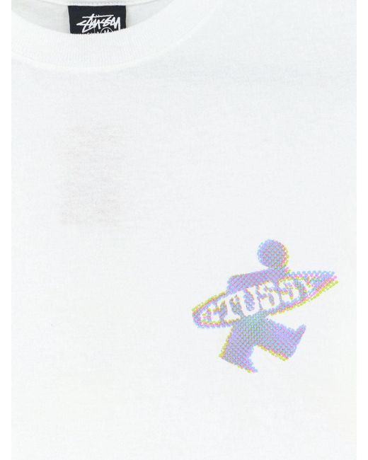 Stussy White Dot Surf Cotton T-Shirt for men