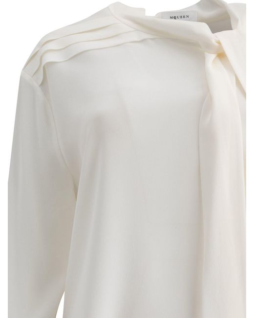 McQueen White Elegant Silk Shirt For