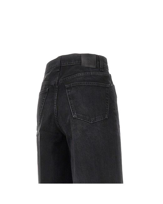 Totême Black Organic Cotton Wide Leg Jeans