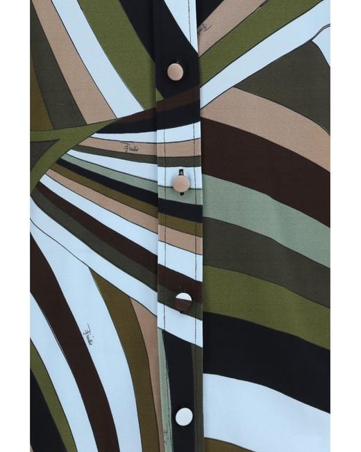 Emilio Pucci Green Iridescent Print Shirt