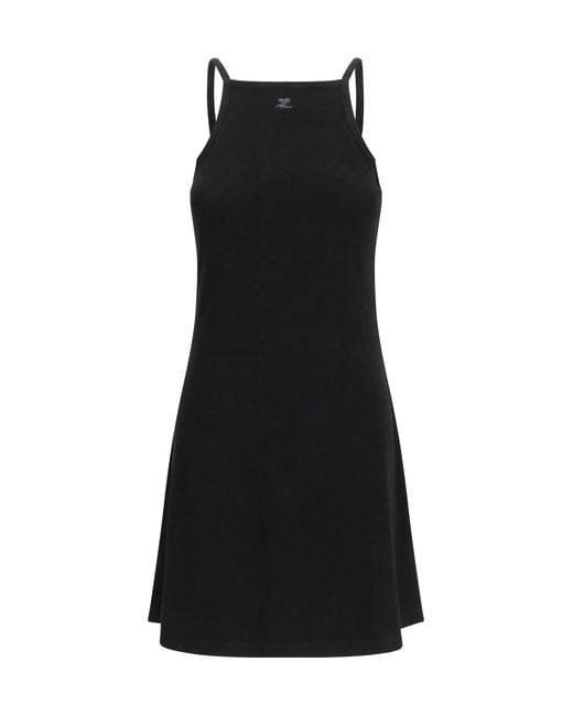 Courreges Black Mini Dress Logo