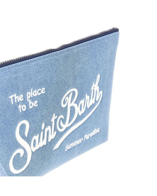 Mc2 Saint Barth Blue Aline Denim Pouch for men