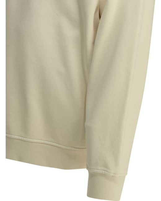 Stone Island White Cotton Hoodie Sweatshirt for men