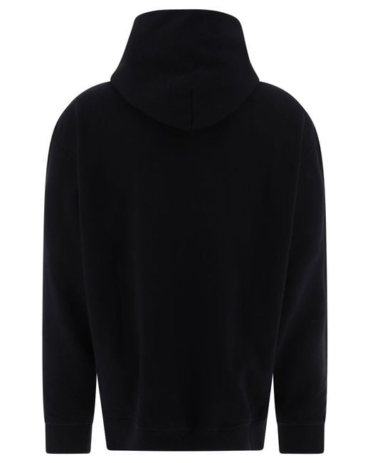 Maison Margiela Black Hoodie With Reversed Embroidered Logo for men