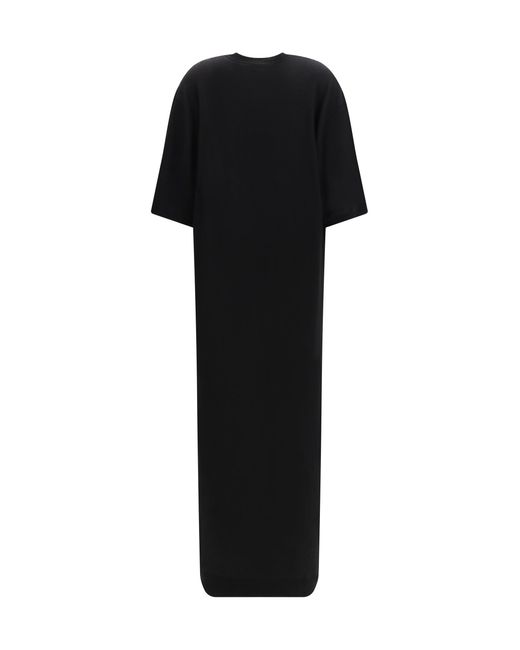 Totême Black Wool T-Shirt Dress