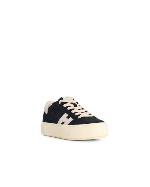 Hogan Black 'H705' Dark Leather Sneakers