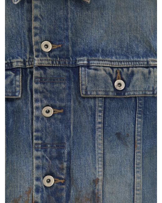 Rick Owens Blue Sleeveless Denim Jacket for men