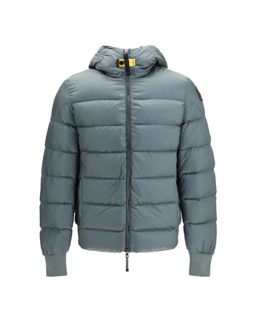 Parajumpers Blue Puffer Jacket Pharrel With Hood for men