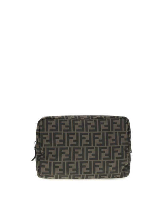 Fendi Gray Medium Superlight Ff Zucca Fabric Beauty Case for men