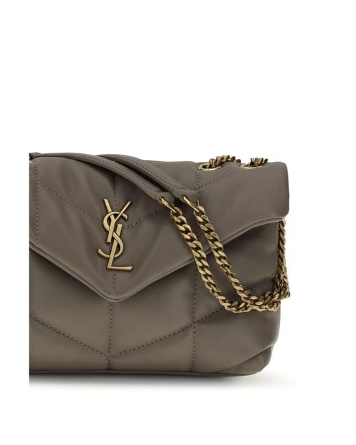 Saint Laurent Gray Puffer Toy Shoulder Bag