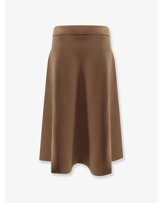 Max Mara Brown Lazio Viscose Blend Skirt