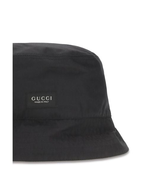Gucci Black Cotton Canvas Bucket Hat for men