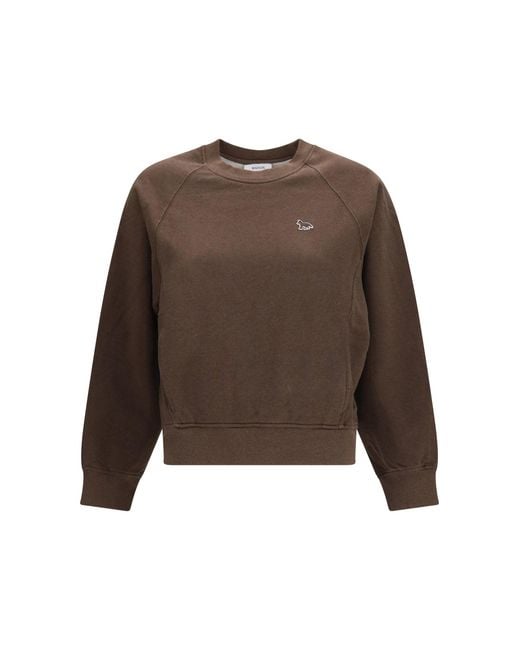 Maison Kitsuné Brown Baby Fox Open-Pocket Sweatshirt Dark