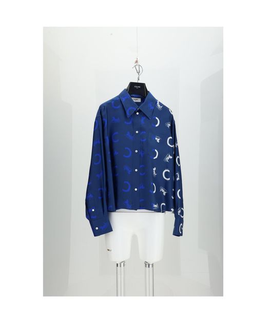 Women's Blue Cropped Shirt