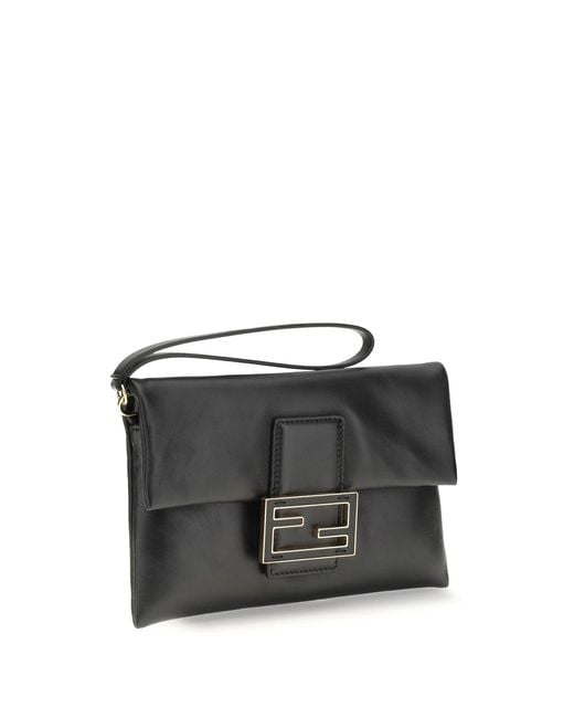 Fendi Black Mamma Baguette Clutch Bag