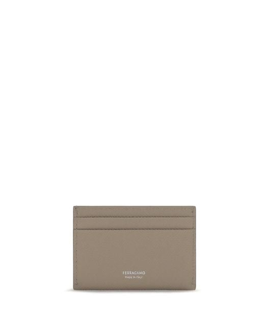 Ferragamo Gray Gancini Card Holder