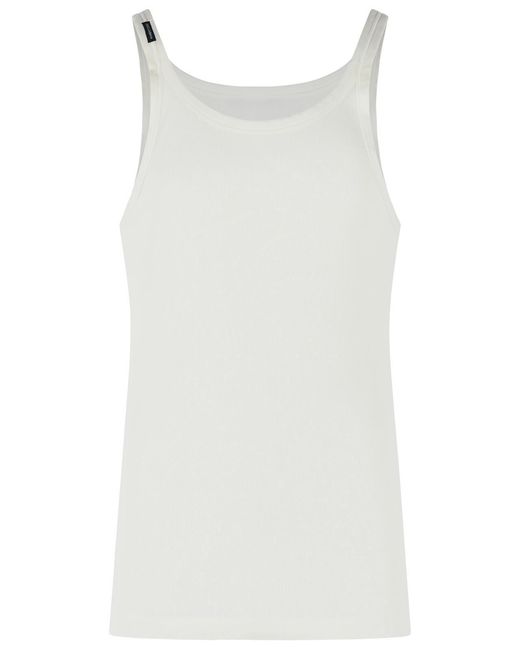 Dolce & Gabbana White Ivory Cotton Tank Top for men