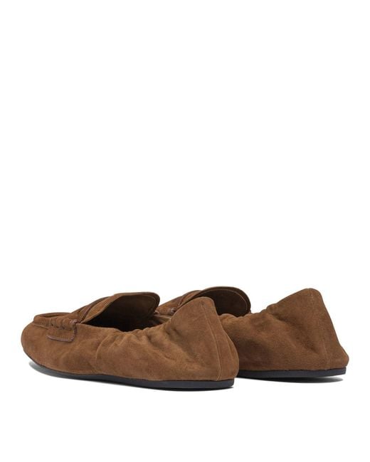 Miu Miu Brown Suede "Ruches" Loafers