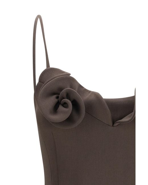 Magda Butrym Brown Short Wool-Blend Dress