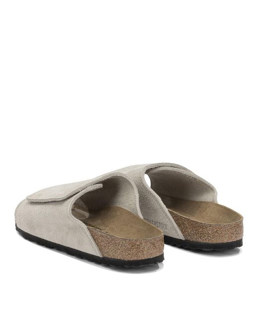 Birkenstock White Solana Low Suede Leather Sandals