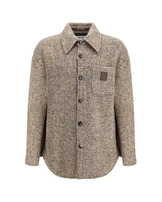 Men's Grey Mélange Wool Blend Overshirt
