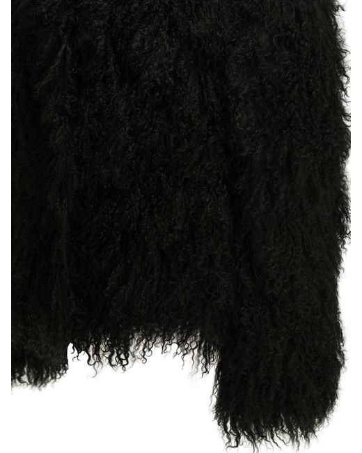 FURECO Black Fur Short Coat