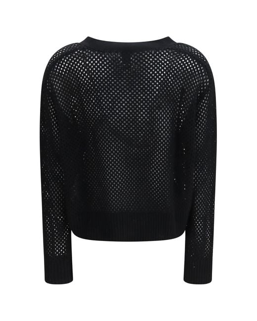 Allude Black Cardigan V-Neck Buttoned