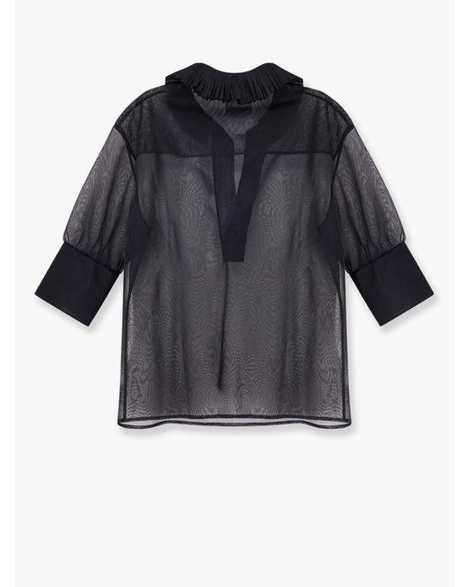 Philosophy Di Lorenzo Serafini Black Transparent Voile Shirt