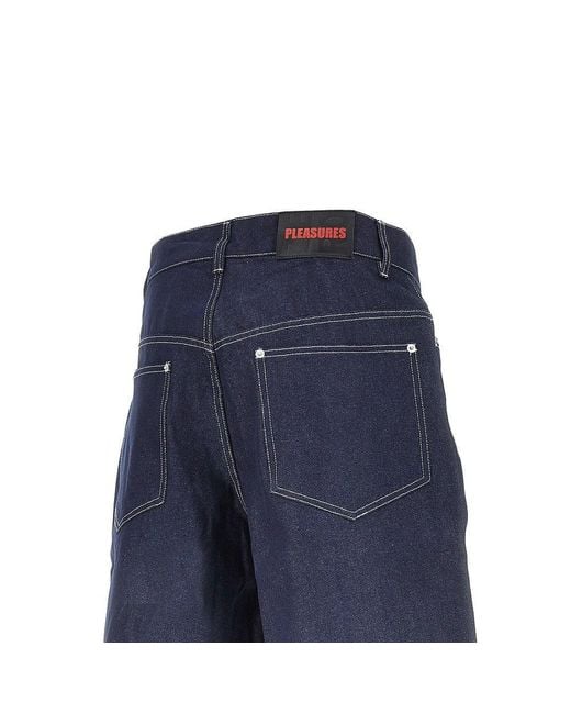 Pleasures Blue 'Sjull' Denim Shorts for men