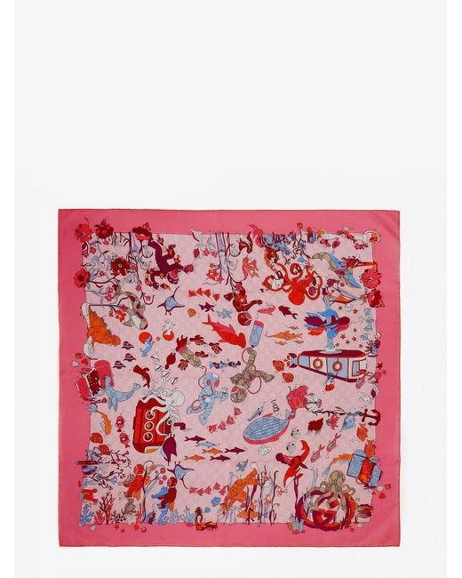 Gucci Red Silk Foulard